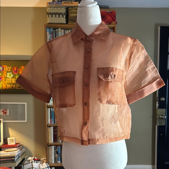 Forever 21 Tops - Forever 21 Orange Casual Button Down Shirt